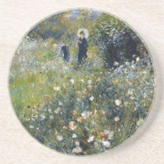 Dessous De Verre En Grès Une femme avec un parasol dans un jardin par Augus
