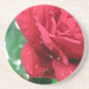 Dessous De Verre En Grès Une rose rouge