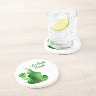 Dessous De Verre En Grès Une touche irlandaise Chapeau de lutin au trèfle d
