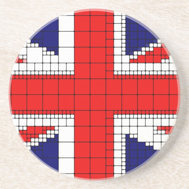 Dessous De Verre En Grès Union jack flag uk patriotique (Devant)