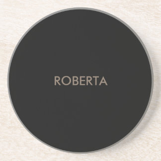 Dessous De Verre En Grès Unique moderne Black Grey Ajouter son propre nom