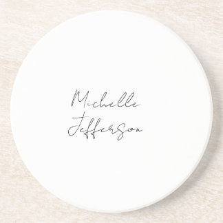Dessous De Verre En Grès Unique Stylish Moderne Calligraphie Plain Ajouter