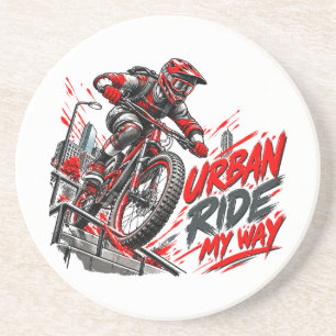 Dessous De Verre En Grès Urban Ride My Way – Cyclisme Extrême en Ville