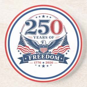 Dessous De Verre En Grès USA 250 ans de liberté - Design patriotique d'aigl