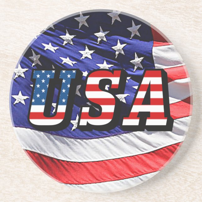 Dessous De Verre En Grès USA - American Flag Beverage Coaster (Devant)
