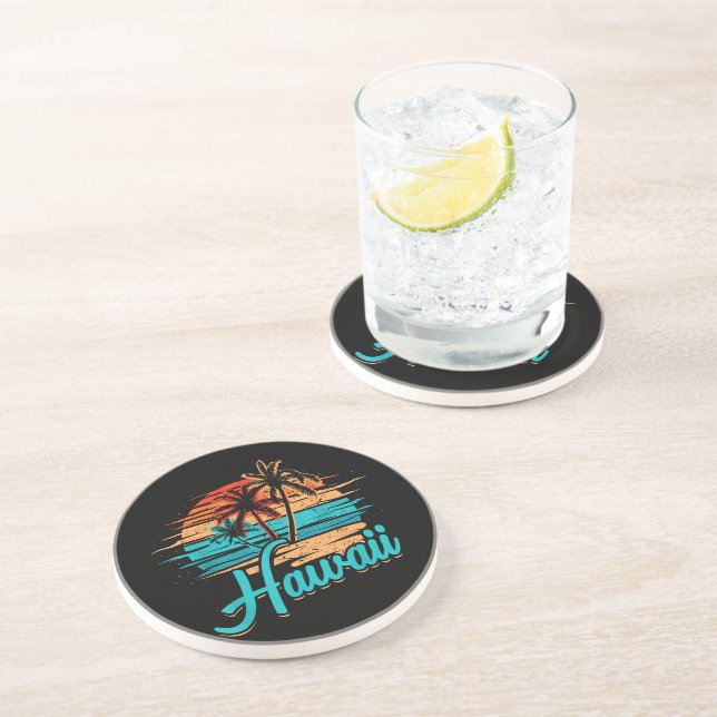 Dessous De Verre En Grès Vacances tropicales à Hawaii îles Hawaïennes (Côté)