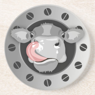 Dessous De Verre En Grès Vache lécher le nez