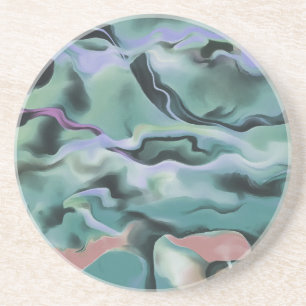 Dessous De Verre En Grès Vagues En Harmonie Acrylique Pour L'Art Abstrait