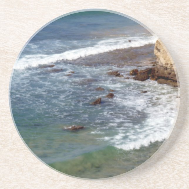 Dessous De Verre En Grès Vagues océaniques qui s'écrasent (Devant)