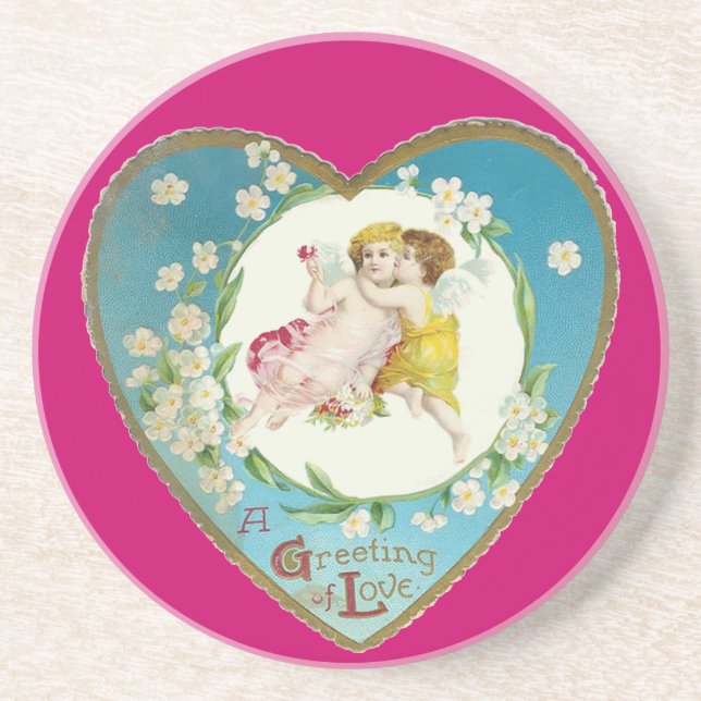 Dessous De Verre En Grès Valentin victorien un salut d'amour (Devant)