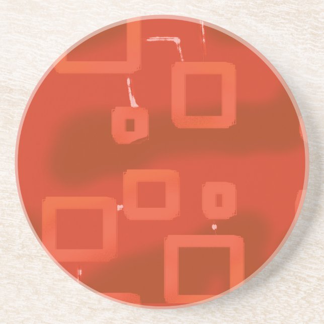 Dessous De Verre En Grès Valentine's Day Red Whimsical Geometric Abstract (Devant)