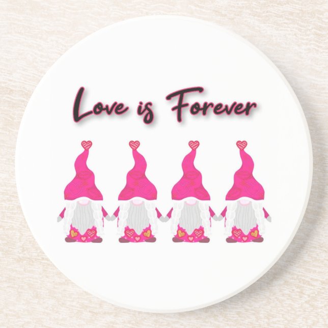 Dessous De Verre En Grès valentines gnomes (Devant)