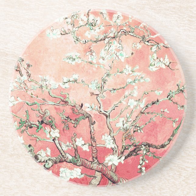 Dessous De Verre En Grès Van Gogh Almond Blossoms Peach (Devant)