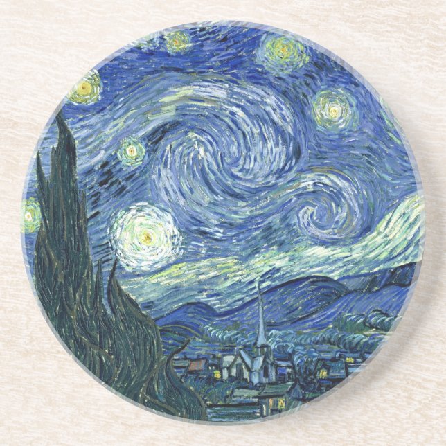 Dessous De Verre En Grès Van Gogh - Nuit étoilée (Devant)