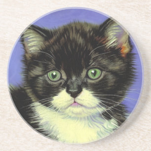 Dessous De Verre En Grès Van Gogh Tuxedo Kitten
