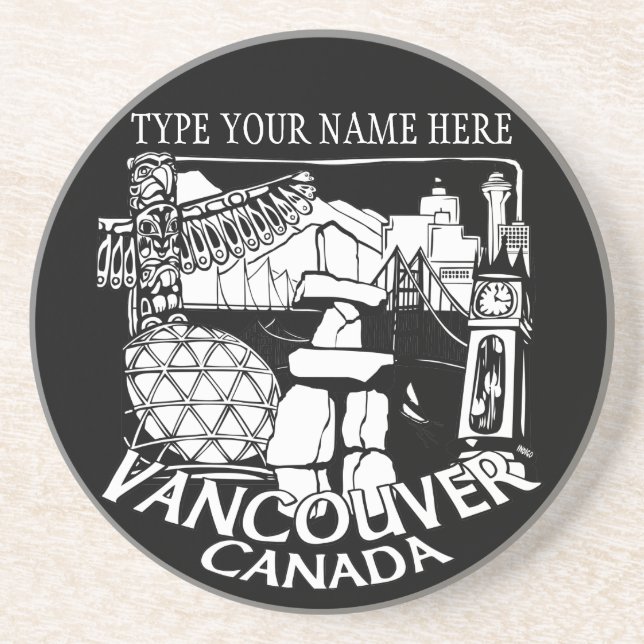 Dessous De Verre En Grès Vancouver Souvenir Coaster Personalized Gifts (Devant)