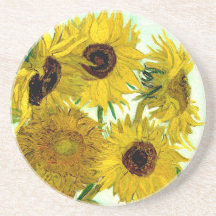 Dessous De Verre En Grès Vase avec douze tournesols, beaux-arts de Van Gogh