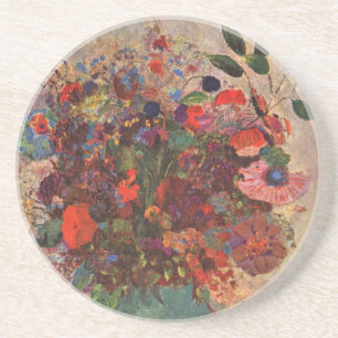 Dessous De Verre En Grès Vase turc par Odilon Redon, Art de fleurs vintage