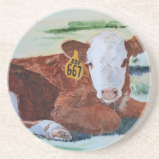 Dessous De Verre En Grès Veau de Hereford