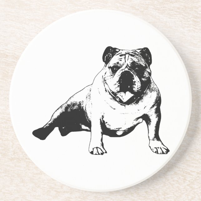 Dessous De Verre En Grès Vector Bulldog Design (Devant)