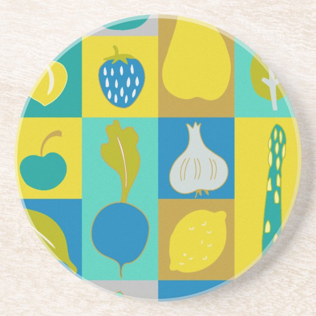 Dessous De Verre En Grès Veggie Blocks I (Devant)