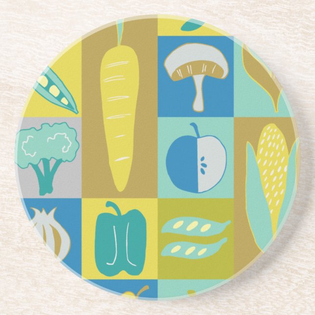 Dessous De Verre En Grès Veggie Blocks II (Devant)