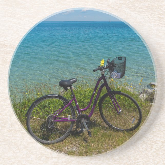 Dessous De Verre En Grès Vélo À Mackinac (Devant)