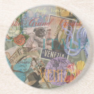 Dessous De Verre En Grès Venise Italie Voyage Vintage Joli Art Coloré
