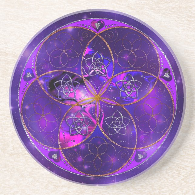 Dessous De Verre En Grès Vénus Flower of Love fineART Universe (Devant)