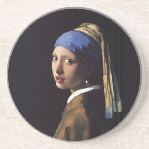 Dessous De Verre En Grès Vermeer Girl Pearl Élevant Masterpiece Peinture