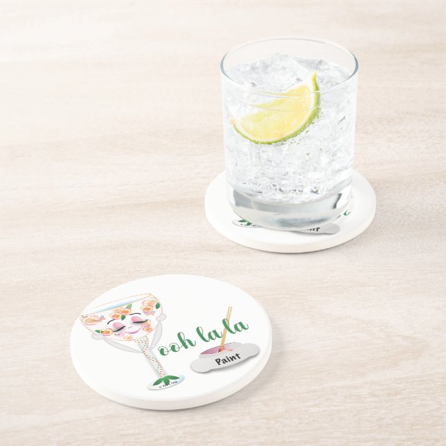 Dessous De Verre En Grès Verre à vin avec personnalité (Côté)