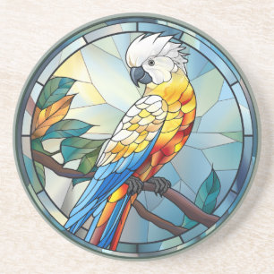Dessous De Verre En Grès Verre doux Cockatoo blanc Parrot Bird