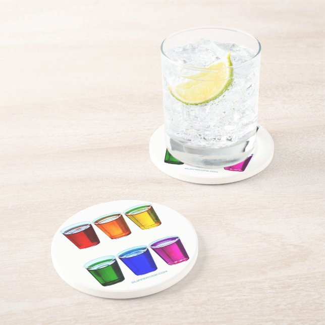 Dessous De Verre En Grès Verres à shot de SlipperyJoe's six tasses disposée (Côté)
