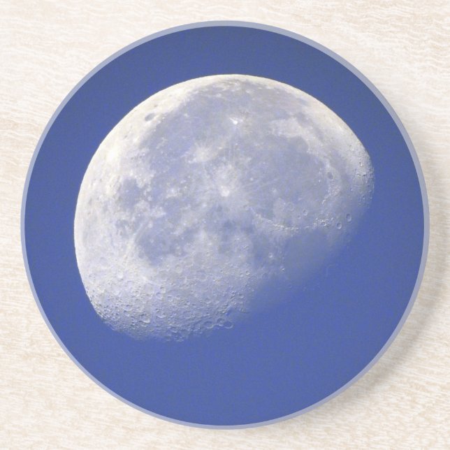 Dessous De Verre En Grès Vers la Lune et vers l'arrière (Devant)
