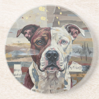 Dessous De Verre En Grès Version 1 de l'art abstrait Pitbull