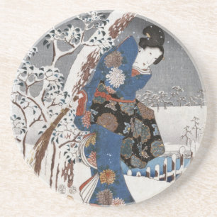 Dessous De Verre En Grès Version moderne du conte de Genji dans la scène d