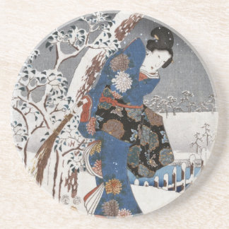 Dessous De Verre En Grès Version moderne du conte de Genji dans la scène de