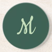 Vert foncé uni élégant moderne monogramme propre n