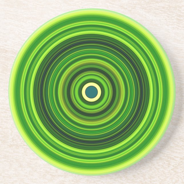 Dessous De Verre En Grès Vert géométrique Mandala-25436 (Devant)