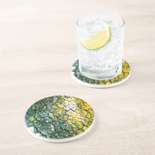 Dessous De Verre En Grès Vert jaune