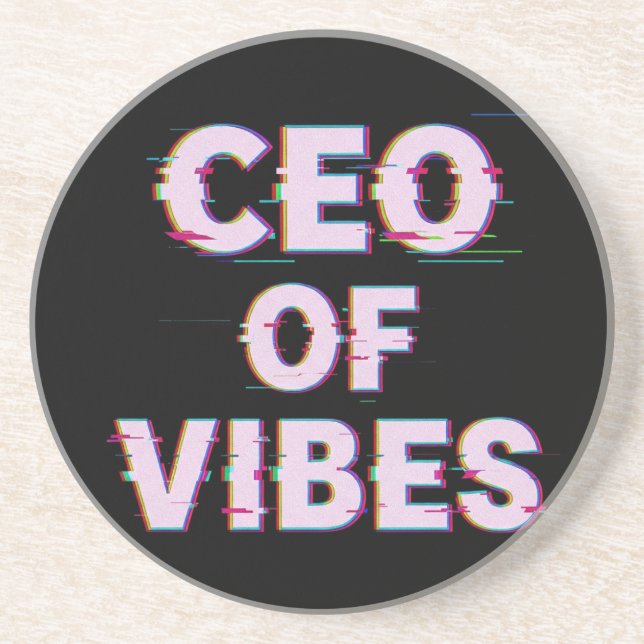 Dessous De Verre En Grès VIBE CEO PROTOCOL - Reality Glitch (Instant Aura U (Devant)