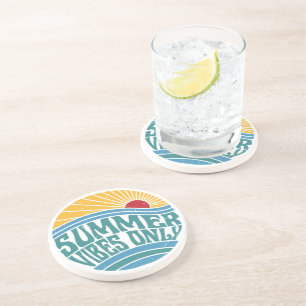 Dessous De Verre En Grès Vibes d'été rétro uniquement