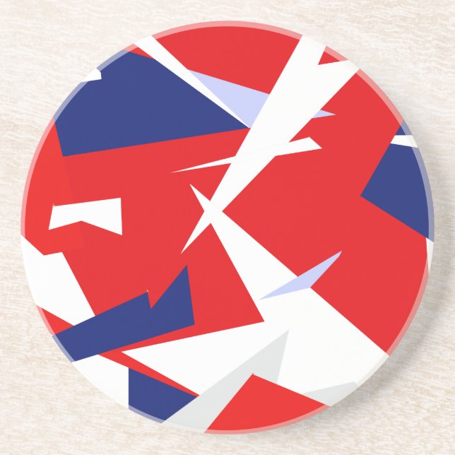 Dessous De Verre En Grès Vibes positives Bleu rouge blanc (Devant)