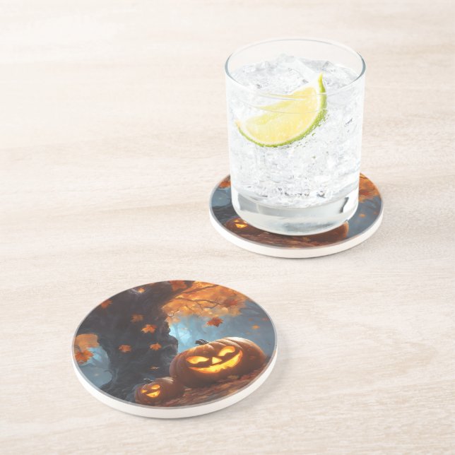 Dessous De Verre En Grès Vibrations effrayantes d'automne  (Côté)