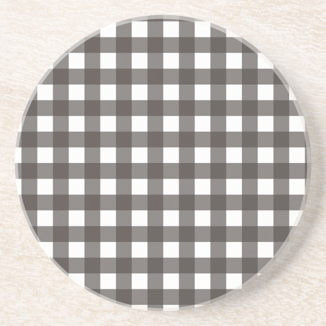 Dessous De Verre En Grès Vichy Gris anthracite (Devant)