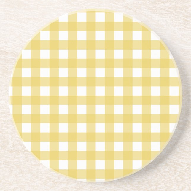 Dessous De Verre En Grès Vichy Jaune clair (Devant)