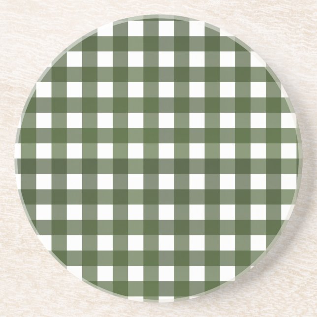 Dessous De Verre En Grès Vichy Vert d'Alsace (Devant)