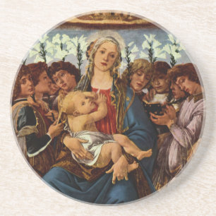 Dessous De Verre En Grès Vierge et enfant avec huit anges par Botticelli