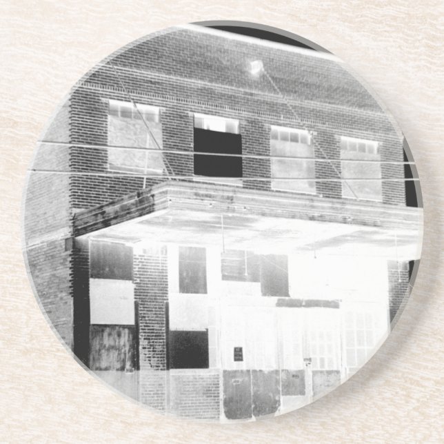Dessous De Verre En Grès Vieux bâtiment abandonné négatif (Devant)