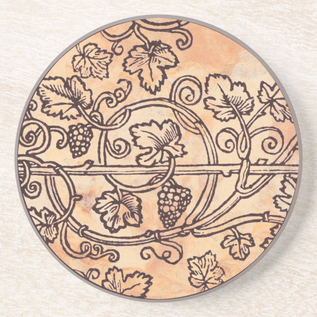 Dessous De Verre En Grès Vignes et raisins (Devant)